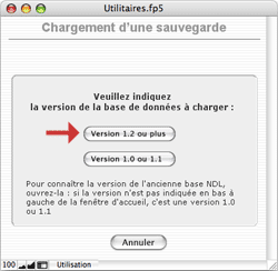 Version de la sauvegarde